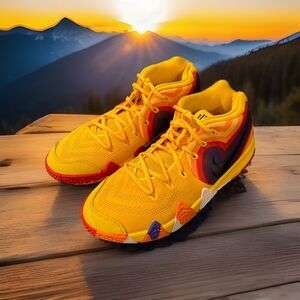 Nike Kyrie 4 GS 70s AA2897-700 Unisex Decade Pack Yellow US 7Y - Great Condition